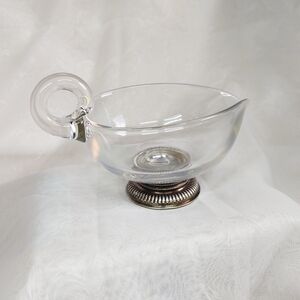 Elegant Glass Creamer with Silver Base